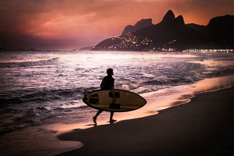 Evening Surf Ipanema Beach Rio De Janeiro Brazil Alexandre Araujo