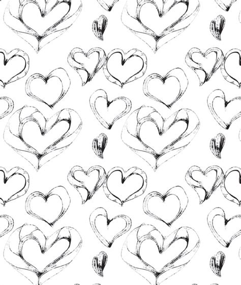Hand Drawn Sketchy Heart Seamless Pattern By Vanishingfin Graphicriver
