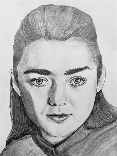 Arya Stark Realistic Drawingillustration By Paulas32 Foundmyself