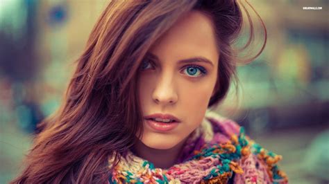 Brunette Blue Eyes Face Woman Wallpaper Girls