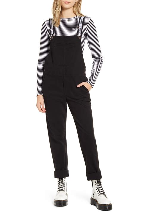 Dickies Logo Strap Twill Overalls In Black Lyst