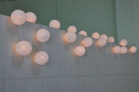 35 Bulbs White Cotton Ball String Lights For Etsy