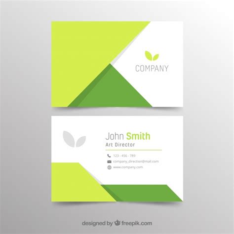 Check spelling or type a new query. Abstract green business card template | Free Vector