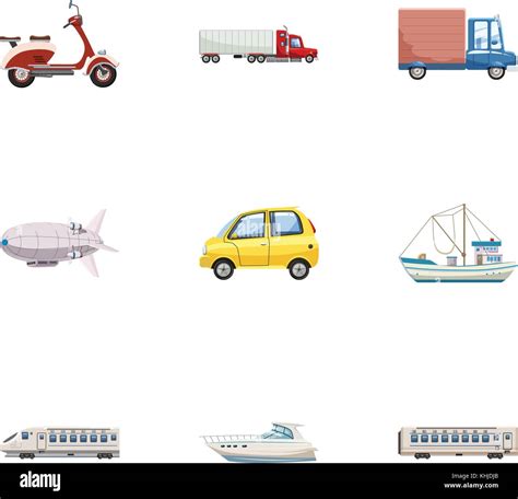 Vehicle Icons Set Cartoon Style Stock Vector Image And Art Alamy