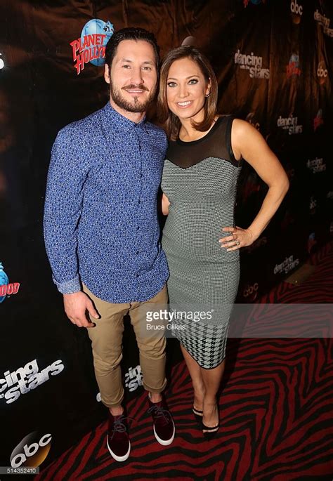 Valentin Chmerkovskiy And Partner Ginger Zee Pose At The 22nd Season