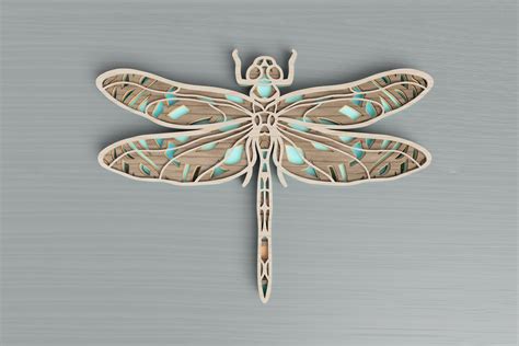 Insect Laser Cut File Dragonfly Mandala