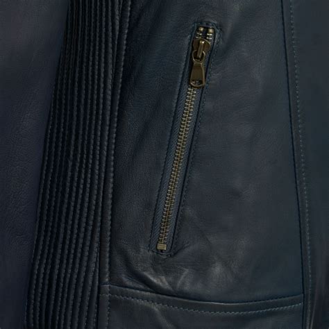 Elsie Womens Blue Leather Jacket Hidepark Leather