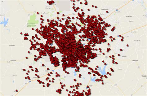 Registered Sex Offender Map Of San Antonio Area ZIP Codes