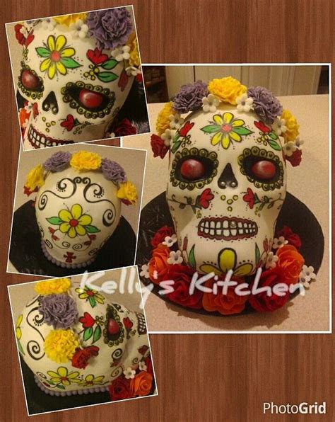 Sugar Skull Birthday Cake Decorated Cake By Kelly Cakesdecor