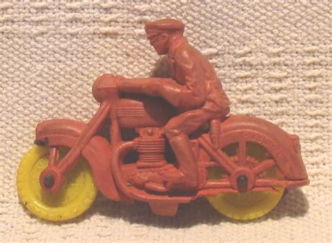 Toy Rare Auburn Vintage Red Rubber Motorcycle Sale