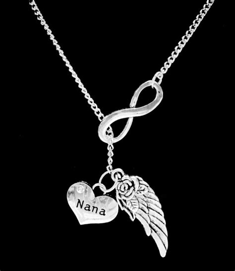 Memorial Necklace Nana Nana Angel Necklace Infinity Guardian Etsy