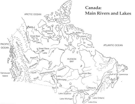 Blank Map Of Canada Rivers And Lakes