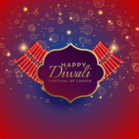 Happy Diwali Background With Burning Crackers And Sparkles Download