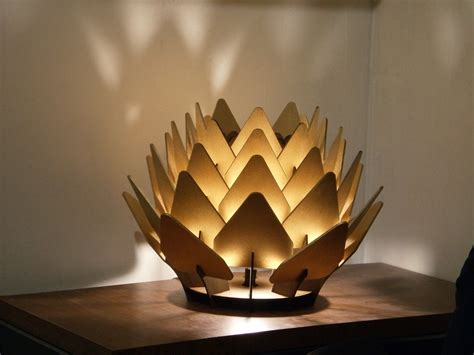 Cynara Table Lamp Geometric Wood Sculpture Accent Lighting