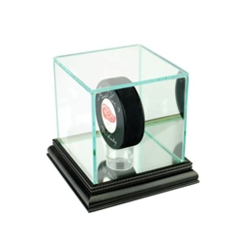 Deluxe Real Glass Hockey Puck Display