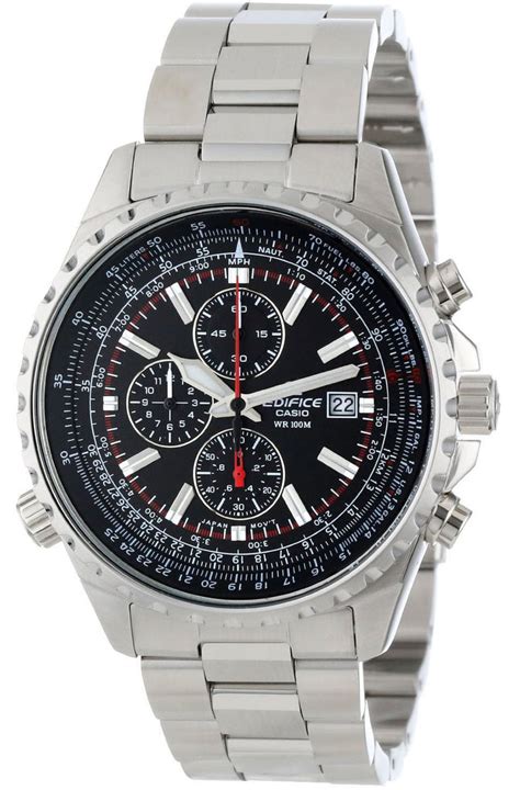 casio ef 527d 1a edifice mens black dial 100m stainless steel chronogr great watches