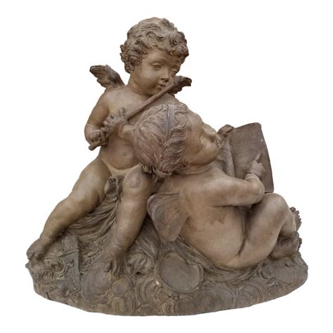 Antique French Terracotta Statue With Cherubs Chairish