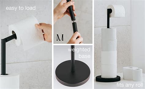 Marmolux Acc Matte Black Toilet Paper Holder Free Standing With