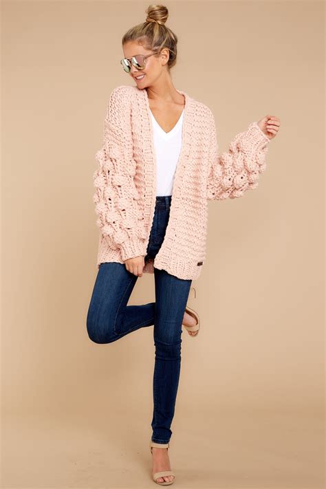 Probably Wouldnt Tuck In My Shirtcomfy Light Pink Knit Cardigan