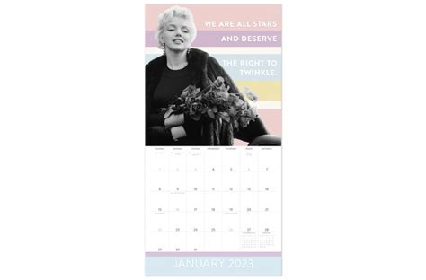 2023 16 Month Marilyn Monroe Glamour Retro Wall Calendar Marilyn Monroe At
