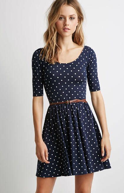 Blue And White Polka Dot Dress Casual Dresses Casual Dresses For Women Fashion Outfits