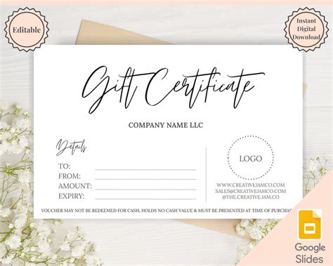 Paper Diy Shop Voucher Customisable Voucher Editable T Certificate