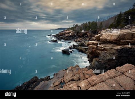 Bar Harbor Beach Scene Stock Photo Alamy