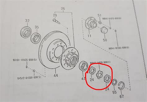 DAIHATSU Taft Rocky FOURTRAK F73 F78 Front Hub Axle Spindle Nut Kit For