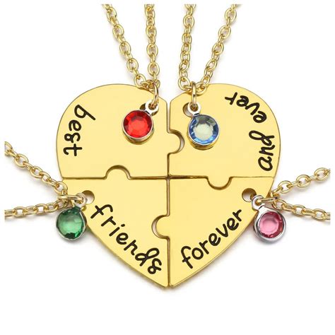 4 Best Friend Necklaces Puzzle Piece Necklace Best Friends Etsy