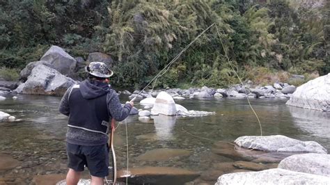 Pesca En Un Rio Lleno De Truchas Youtube