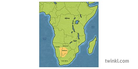 Mapa Desierto Kalahari Africa Meridional Temas Ks2 Twinkl