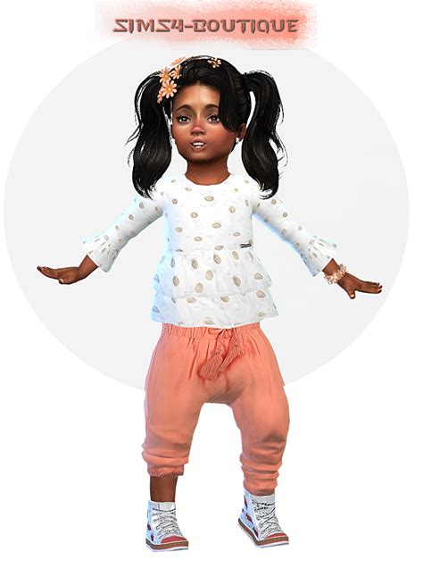 Designer Set For Toddler Girls Ts4 In 2020 Sims 4 Toddler Clothes