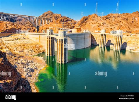 Famous And Amazing Hoover Dam At Lake Mead Nevada And Arizona Border