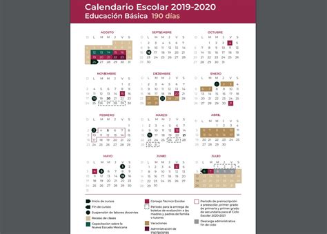 Calendario Escolar 2019 2020 Regreso A Clases Grupo Milenio