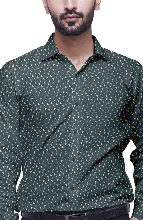 Bestman Printed Formal Shirts For Men Spread Collar Cotton Shirt Gmd