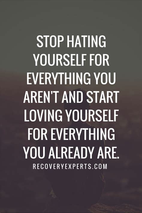 Quotes for starting falling in love tumblr quotes about falling. Inspirational Quotes: Stop hating yourself for everything you aren't and start loving yourself ...