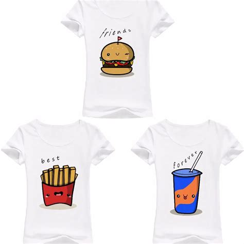 Bff Hamburger Chips Cola Best Friends 3 Forever T Shirt Women