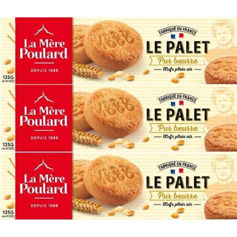 Biscuits Le Palet Pur Beurre La Mere Poulard Le Lot De 3 Boites De 125g à Prix Carrefour