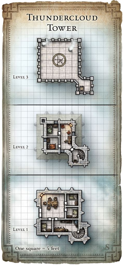 Thundercloud Tower Dungeon Maps Fantasy Map Tabletop Rpg Maps