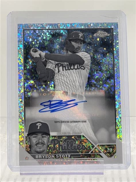 Bryson Stott Topps Chrome Mini Diamond Refractor Autograph Auto