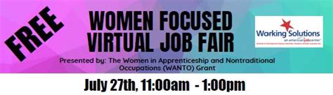 Women Focused Job Fair July 27th Working Solutions Blog Working Solutions An American Job