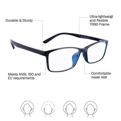 Computer Reading Glasses Anti Glare Eye Strain Blue Light Uv Blocking Protection Ebay