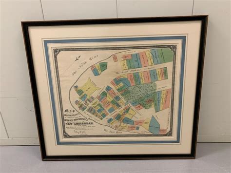 1897 Edition Of Dutch West India Co New Amsterdam 1642 Map Framed For