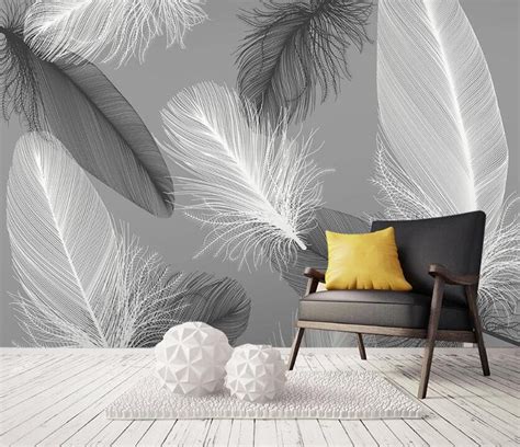 3d Elegant Feather Gngn842 Wallpaper Mural Decal Mural Photo Etsy In