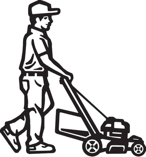 490 Man Mowing Lawn Stock Illustrations Royalty Free Vector Graphics