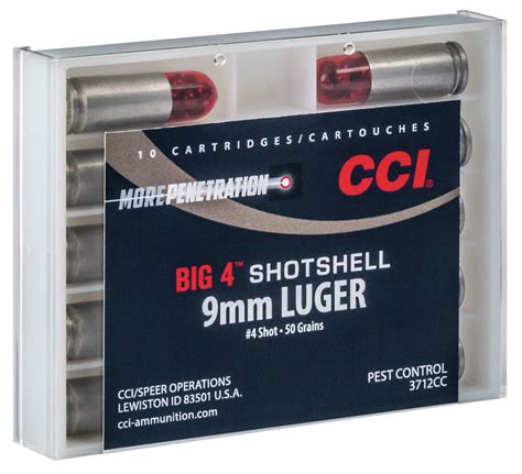 Cci Ammunition Pest Control Big 4 Shotshell 9mm Luger 45 Grain