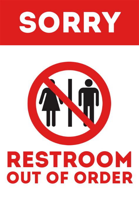 Restroom Out Of Order Door Sign Printable A4 Template Postermywall