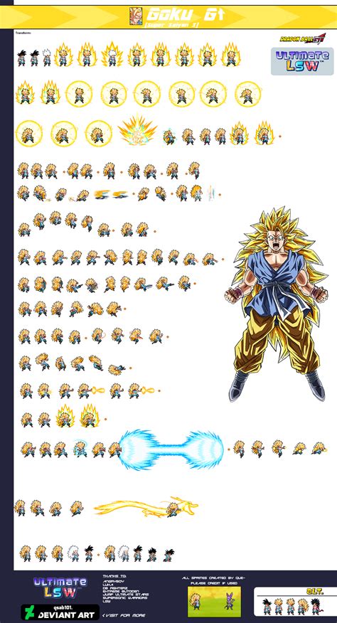 Super Saiyan 3 Goku Gt Sprite Sheet Ulsw By Kambayt3 On Deviantart