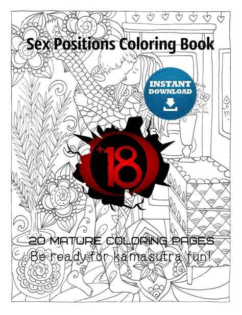 sex positions coloring book 20 pages instant download naughty etsy