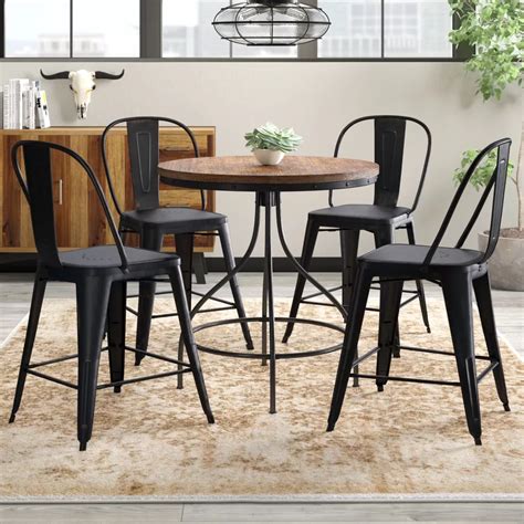 Wisteria lane outdoor patio dining table set, 5 piece glassed dining table chairs sectional furniture conversation set cushioned garden. Fauntleroy 5 Piece Pub Table Set (With images) | Pub table ...